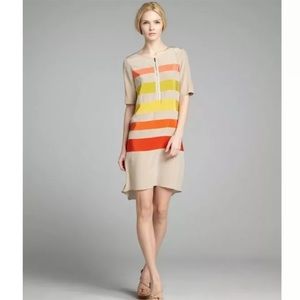 BcbgMaxAzria Hi-low Stripe T-shirt Silk Dress